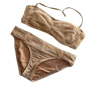 J. Crew Nude Organza Bikini Swimsuit Sz S